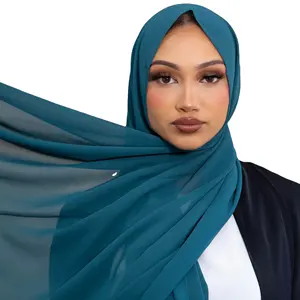 wholesale premium solid plain thick bubble chiffon hijab turqu muslim women scarf malaysia tutorial shawl