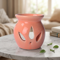 Brûleur d'huiles essentielles en porcelaine bleue avec motif ajouré pour parfumer la maison – Offre spéciale