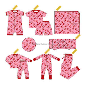 Kerui Bedruckter Kinder-Bambus-Reißverschluss-Pyjama Kinder-Baby-Strampler Bambus-Romper für Babymädchen - Product Image 5