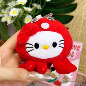 Polpo a Otto Braccia Peluche Ciondolo per Borsa, Simpatico Accessorio Piccolo per Zaino Scolastico Giapponese da Ragazza, 10CM, Cotone PP - Product Image 4