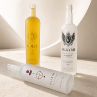 Offre Spéciale – Bouteille en Verre Clair de 750 ml et 1 L – Verre Flint Haute Transparence – Bouteille de Vodka et Whisky avec Bouchon Srown – Personnalisable
