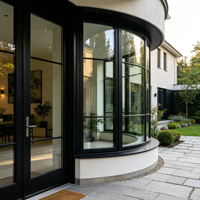 Fenêtre fixe teintée pour bâtiment commercial, profil mince en alliage d'aluminium, fenêtre panoramique pour entrée et hall d'hôtel