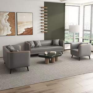 Canapé de style nordique en tissu gris, canapé carré pour salon, chambre à coucher, appartement, location - Product Image 2