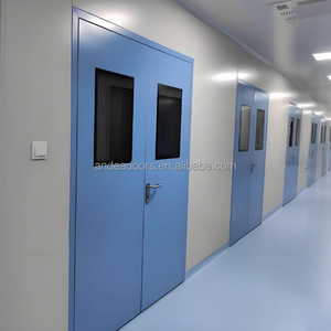Guangzhou dış çelik menteşeli kapı güvenliği, fabrika ve hastane için toz kaplanmış <span class=keywords><strong>Metal</strong></span> gömme kapılar - Product Image 5