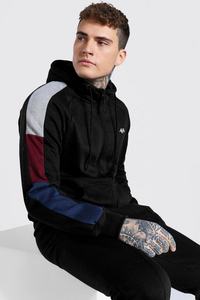 ชุดวอร์มเข้ารูปสำหรับผู้ชายชุดวอร์มเข้ารูปแบบเข้ารูปมีซิปสีดำสำหรับผู้ชาย - Product Image 3