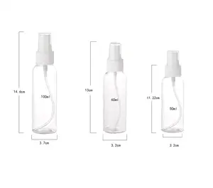 Plastic Pet Fine Misting Spray Bottles With Gold Trim Dust Caps 4 Oz Plastic Clear Atomizers