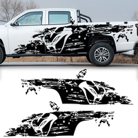 Autocollant de carrosserie de camionnette anti-rayures noir à motif animalier, taille personnalisée, 2 pièces, film vinyle pour voiture tout-terrain, garantie 1 an