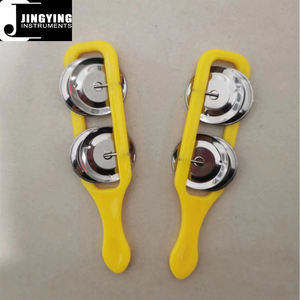 2024 Jingying Musique Orff Instrument à Percussion Tambourin, Enfants Jouet <span class=keywords><strong>Cymbales</strong></span> 2 Petite Cloche Main Cloche En Plastique Jingle Bell Bâtons - Product Image 5