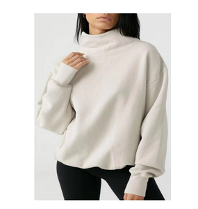 Sweat-shirt à col roulé pour femme, coupe oversize, col ouvert fendu, personnalisable, de qualité supérieure, poids moyen - Product Image 2