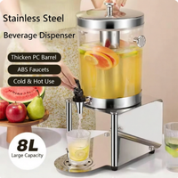 Nouveau design Distributeur de boissons 16L en acier inoxydable doré pour jus, lait, café, soda, bière pour cafétéria