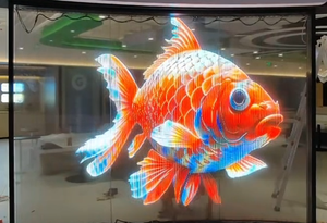 Pantalla LED de Rejilla Transparente a Todo Color P3.91 Personalizada de Fábrica para Publicidad en Ventanas de Tiendas y Paredes de Vidrio Comerciales en Interiores - Product Image 5