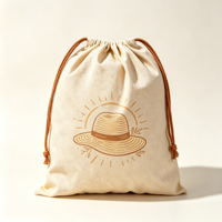Sac de rangement personnalisé en gros avec cordon de serrage, imprimé soleil, écologique, réutilisable, anti-poussière, grand format, pour la plage et les cadeaux d'été