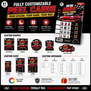 Factory Custom Car Theme Design Free Paper Printing Winning Tear Off Tickets Open Cards 5 Windows Pull Tabs Tickets - Product Image 4