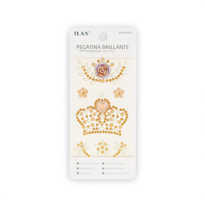 Adesivi con Strass Lucidi ILAN 39019-2, Design Decorativo a Corona e Fiore - Product Image 1