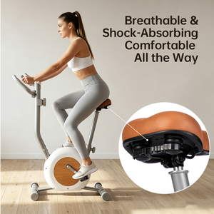 Vélo d'exercice vertical magnétique à 16 niveaux de résistance pour usage domestique avec écran LCD - Product Image 3