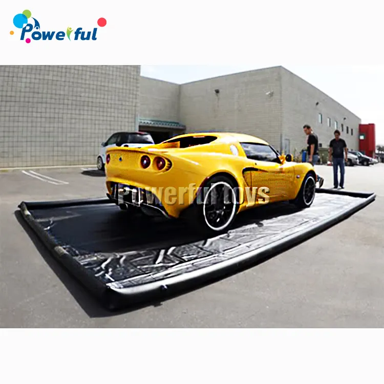 High Quality Customized Water Containment Mat PVC Portable Garage Floor Car Wash Mat With Air-Pump