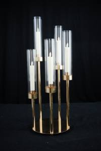 เชิงเทียนอะคริลิคทรงทันสมัยคุณภาพดีสำหรับตกแต่งงานปาร์ตี้และงานแต่งงานบนโต๊ะอาหาร พร้อมฐานโลหะสีทอง - Product Image 4