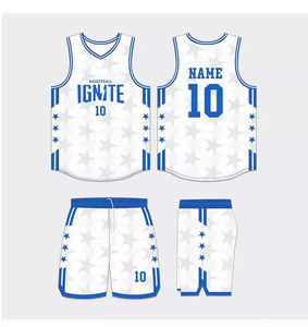 College-Basketball-Uniform-Stil - Individuelle Farben, Seitenstreifen-Designs & Schul-Spirit Sublimations-Basketballtrikot - Product Image 2