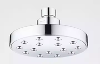 Douche de plafond 5 pouces en laiton chromé, ABS, effet pluie et cascade