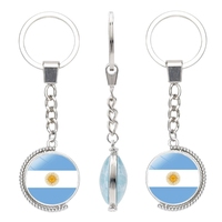 233 pays Design drapeau rotatif porte-clés drapeau national du pays porte-clés Promotion cadeau filature verre dôme Cabochon porte-clés