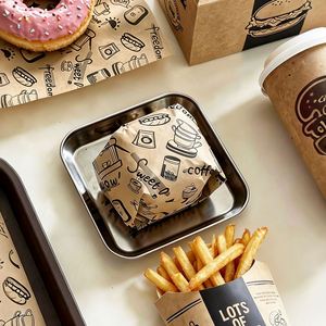 กระดาษห่อขนมปังเคลือบ PE ป้องกันไขมัน สำหรับร้านเบเกอรี่ พิมพ์ลายได้ตามต้องการ ย่อยสลายได้ เป็นมิตรกับสิ่งแวดล้อม ใช้กับอาหารได้ - Product Image 6