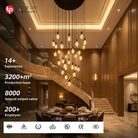 Lampe suspendue au plafond de style loft, boule de verre sculptée, luminaire suspendu LED, décoration intérieure, lustre