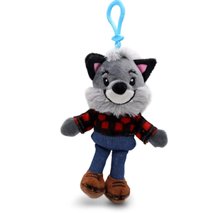 UYEAH OEM/ODM Llavero de Peluche de Lobo Gris Personalizado con Diseño de Logotipo Personalizado para Todas las Edades - Product Image 3