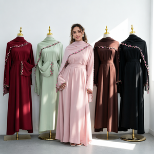 Robes pour femmes Loriya, vêtements islamiques, <span class=keywords><strong>robe</strong></span> <span class=keywords><strong>d</strong></span>écontractée, dentelle florale, nouvelle abaya douce en Nida, <span class=keywords><strong>robe</strong></span> musulmane pour femmes, <span class=keywords><strong>hijab</strong></span> assorti - Product Image 1