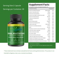 Capsules de multivitamines Primal en marque privée OEM, 21 vitamines et minéraux essentiels pour la vitalité et le bien-être quotidiens des adultes, 30 unités