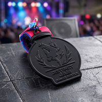 Streetdance Battle Medailles Mat Zwart Nikkel Zinklegering Sportmedailles Gepersonaliseerd Geprezen Logo Hip Hop Competitie Dans Award Medailles