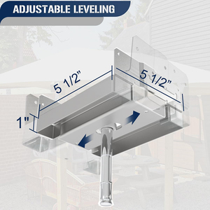 Base de poste JH-Mech 6x6 utilizada <span class=keywords><strong>para</strong></span> patio de cubierta/cenador/pérgola soporte de poste de Metal ajustable - Product Image 2