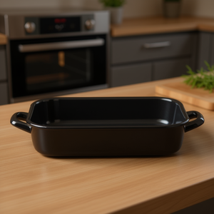 KARL KRGER Square Roasting <b>Pan</b> 26x18.5x6cm Enamelled Black - Product Image 3