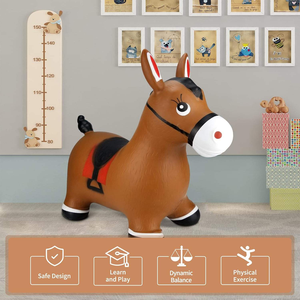 Jouets gonflables en gros de trémie de cheval, animaux rebondissants de ferme de tout-petits, cheval sautant gonflable pour des enfants - Product Image 4