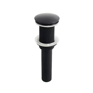 Wastafel Kamar Mandi Limbah dengan dan Tanpa Overflow Kapal Tenggelam WC Vanity Pop Up Drain Stopper Matte Hitam F16B