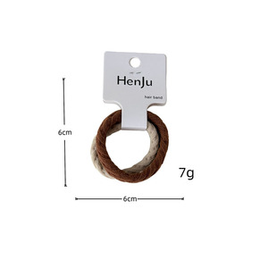 Lot de 2 élastiques à cheveux noirs simples et très extensibles pour femmes, accessoires de mode, vente en gros - Product Image 6