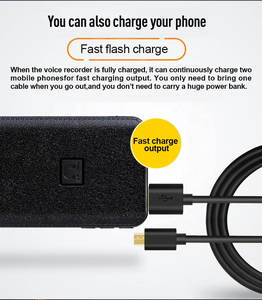 Enregistreur vocal numérique activé par le son <span class=keywords><strong>Dictaphone</strong></span> d'enregistrement longue distance 60M avec batterie externe magnétique Enregistreur vocal MP3 U-Disk - Product Image 3