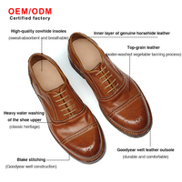 Brogues en cuir pleine fleur pour homme, confortables, élégantes, respirantes, rehaussantes, avec semelle Goodyear Welt en cuir de cheval, pour l'automne et le business