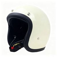 Nouveau casque vintage blanc crème en fibre de verre 3/4 ouvert, modèle 500TX, certifié ECE 22.06 et DOT, pour usage professionnel
