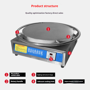 Nueva máquina giratoria automática para panqueques, sartén con esparcidor, máquina para hacer panqueques de 40/45/50CM - Product Image 6