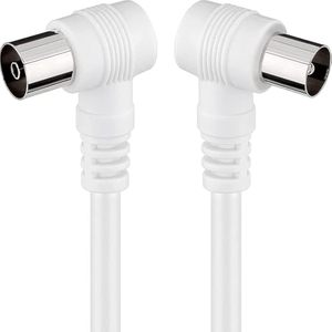 Câble TV 8 m, angle droit, couleur blanche, idéal pour une connexion polyvalente et ordonnée dans les espaces réduits. - Product Image 1