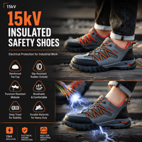 Chaussures de sécurité avec embout en acier, bottes de travail pour la construction, chaussures de sécurité 10KV, anti-écrasement, anti-perforation, confortables, pour hommes