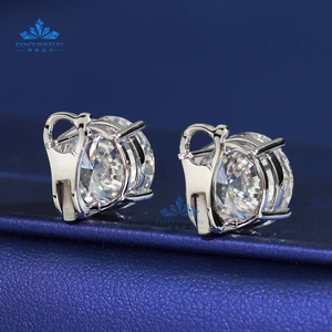 Pendiente trasero inglés Diamante grande 5CT 11mm LAB Creado Diamante D VS1 Pendiente de mujer de cuatro puntas <span class=keywords><strong>Oro</strong></span> de 18 quilates AU750 con IGI - Product Image 5