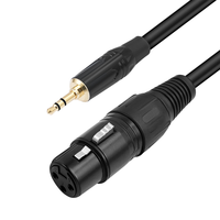 Câble 3,5 mm vers XLR, XLR Femelle vers Jack Mâle 3,5 mm, Microphone Stéréo, Cordon Micro 3 Broches XLR vers TRS, Auxiliaire vers XLR, Compatible pour Haut-parleur