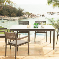 (E9935) Muebles de jardín al aire libre Mesa de comedor de centro de café de metal impermeable