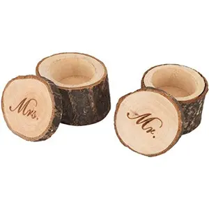 Rustic Ring Container Jewelry Holder Bearer Vintage Storage Case birch wood gift box