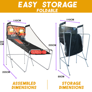 Máquina de Baloncesto Arcade de Doble Tiro Plegable con 8 Modos de Juego - Product Image 2