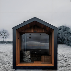 Sauna a Vapore di Lusso Personalizzata per Esterni, 4 Posti, con Stufa, Cabina in Legno Massello di Hemlock - Product Image 3