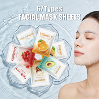 Masque facial hydratant aux fruits avec logo personnalisé, masque facial en collagène, masque en feuille coréen nourrissant pour le soin de la peau