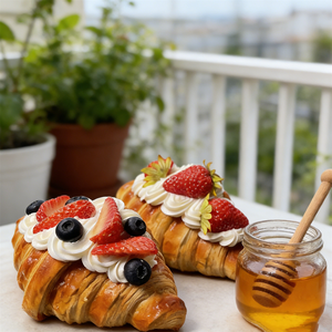 17CM Handmade Plastic Faux Food Model Eco-Friendly Top Cream Decorated Fruit Strawberries Blueberries Display - Product Image 6