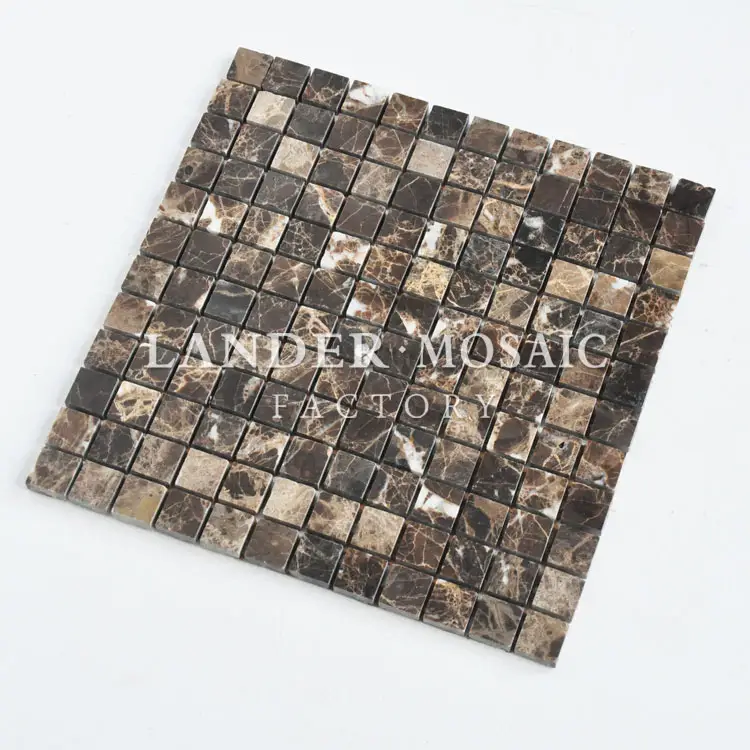 Dunkelbraune Farbe Kaiser dunkles polnisches quadratisches Marmor mosaik für Badezimmer